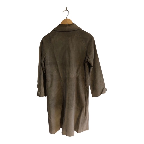 Beautiful vintage camel leather Gray  coat unisex. size 44 - Picture 3 of 8